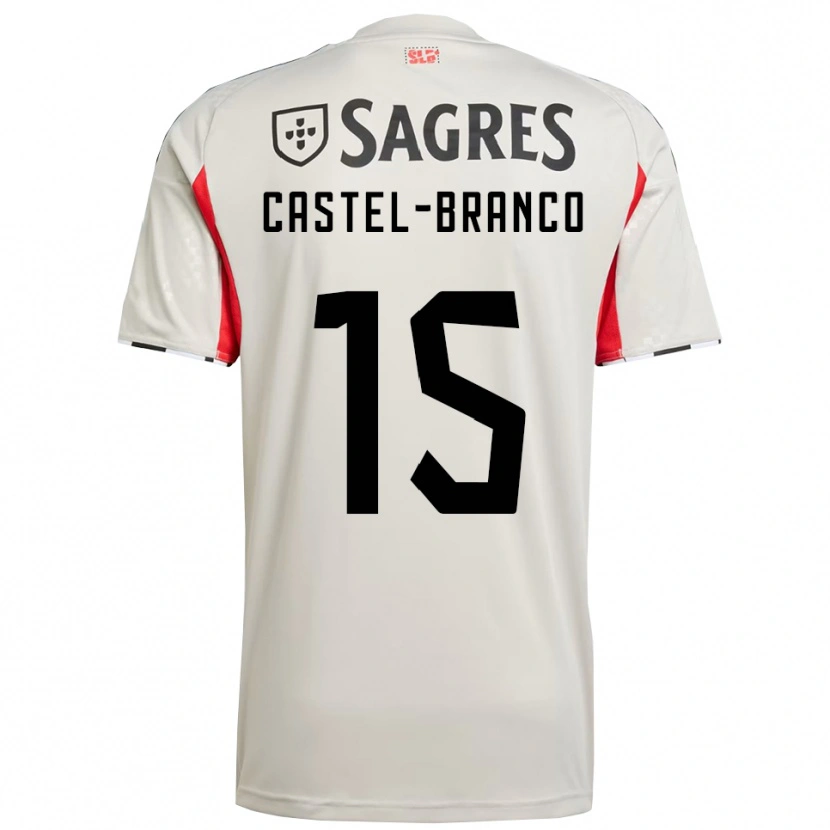 Danxen Niño Camiseta Diego Castel Branco #15 Blanco Roto Rojo 2ª Equipación 2025/26 La Camisa