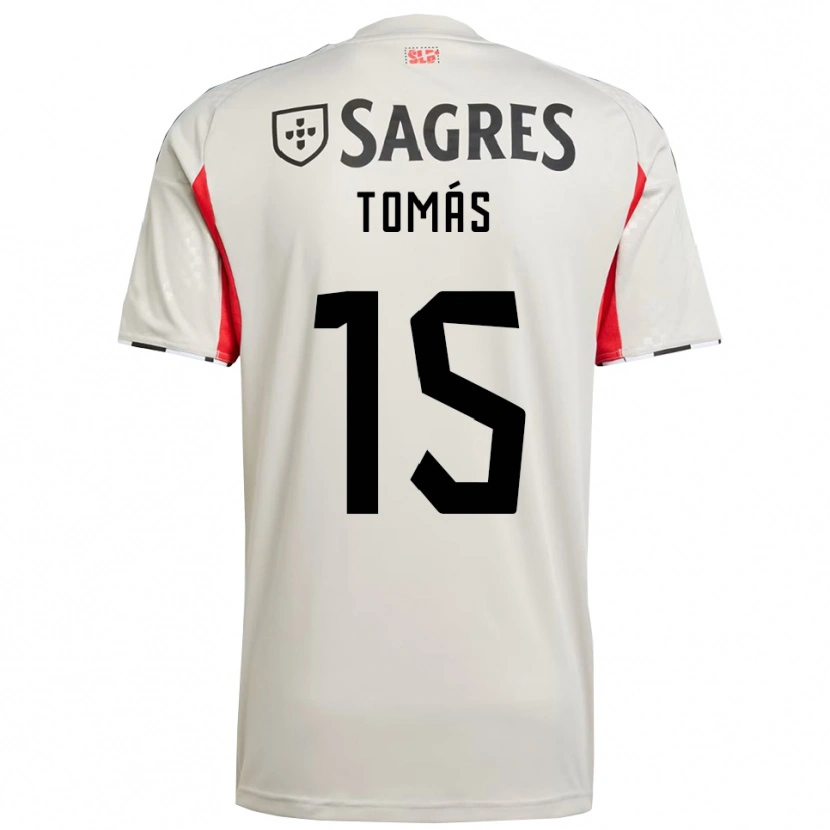 Danxen Niño Camiseta Tomás Ferreira #15 Blanco Roto Rojo 2ª Equipación 2025/26 La Camisa