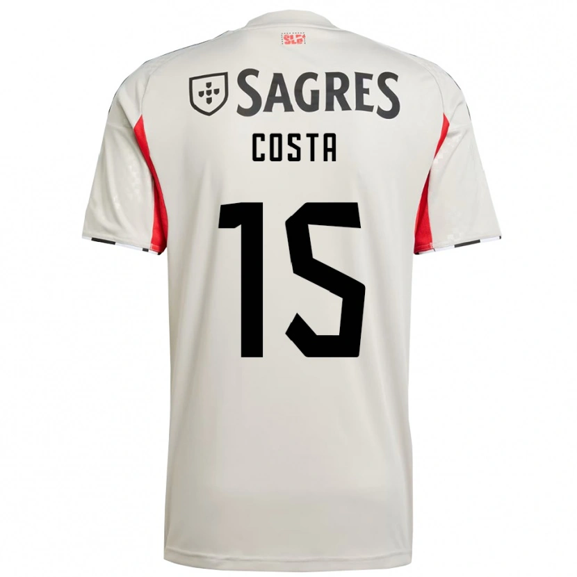 Danxen Niño Camiseta Carole Costa #15 Blanco Roto Rojo 2ª Equipación 2025/26 La Camisa