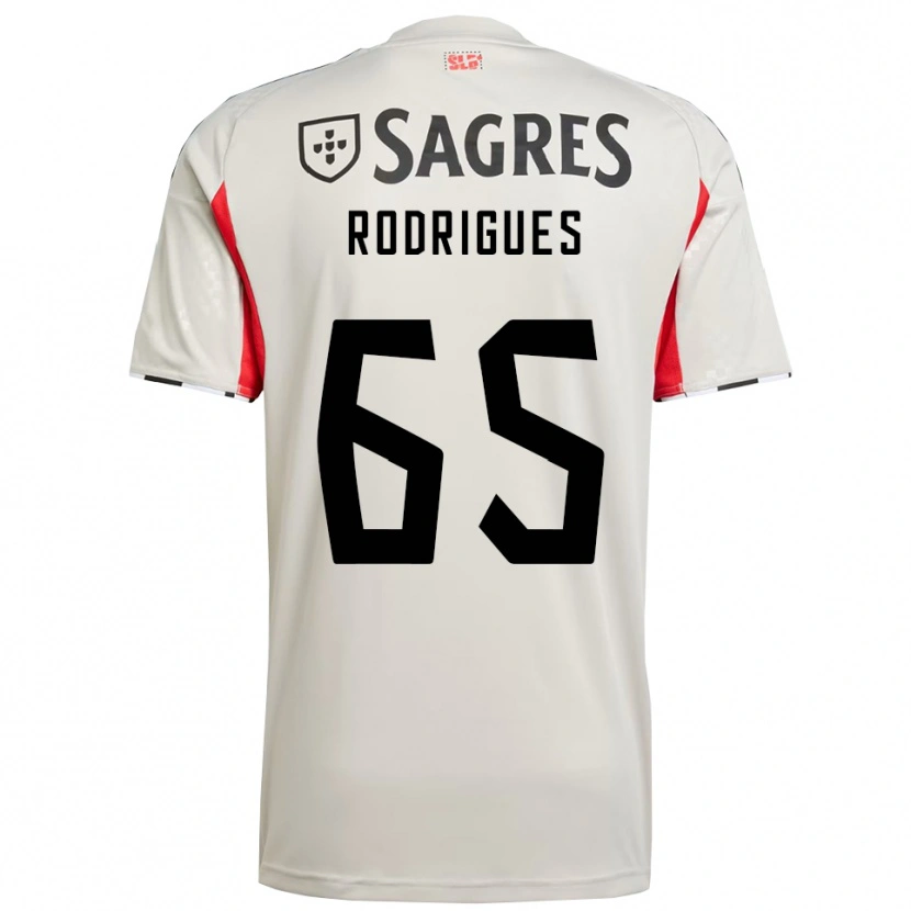 Danxen Niño Camiseta Rafael Rodrigues #65 Blanco Roto Rojo 2ª Equipación 2025/26 La Camisa