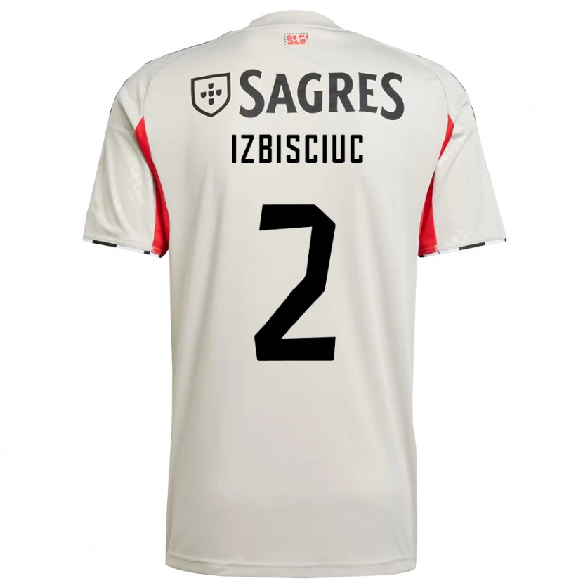 Danxen Niño Camiseta Pedro Izbisciuc #2 Blanco Roto Rojo 2ª Equipación 2025/26 La Camisa