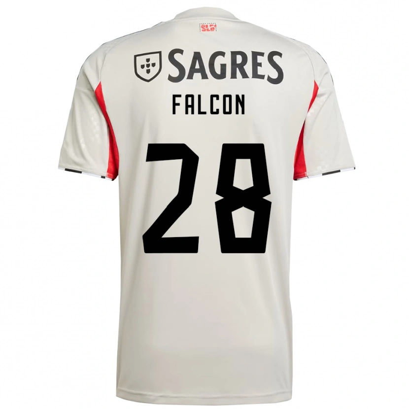 Danxen Niño Camiseta Andrea Falcón #28 Blanco Roto Rojo 2ª Equipación 2025/26 La Camisa