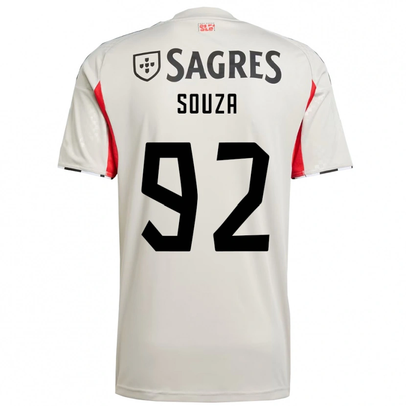 Danxen Niño Camiseta Pedro Souza #92 Blanco Roto Rojo 2ª Equipación 2025/26 La Camisa