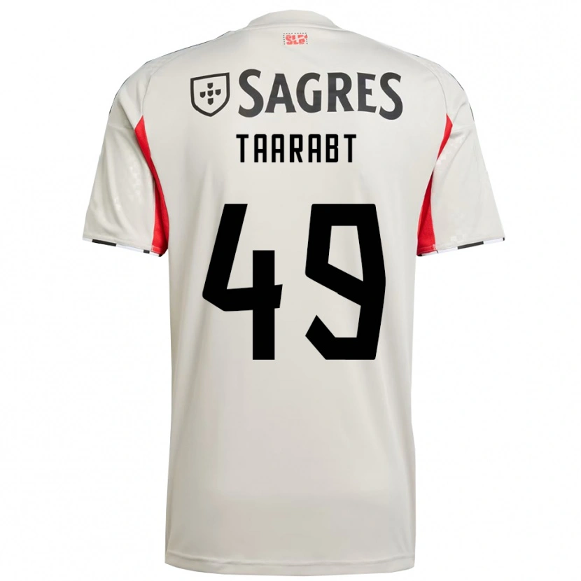 Danxen Niño Camiseta Adel Taarabt #49 Blanco Roto Rojo 2ª Equipación 2025/26 La Camisa