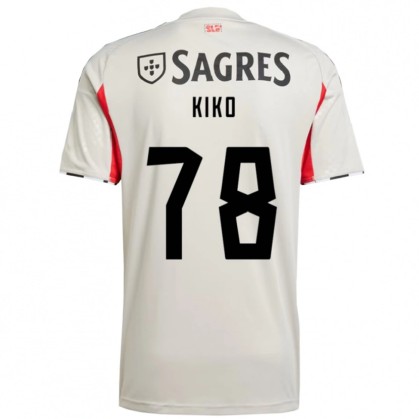 Danxen Niño Camiseta Kiko #78 Blanco Roto Rojo 2ª Equipación 2025/26 La Camisa
