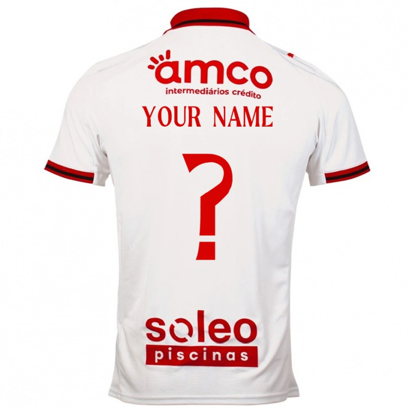 Danxen Niño Camiseta Su Nombre #0 Blanco Rojo 2ª Equipación 2025/26 La Camisa