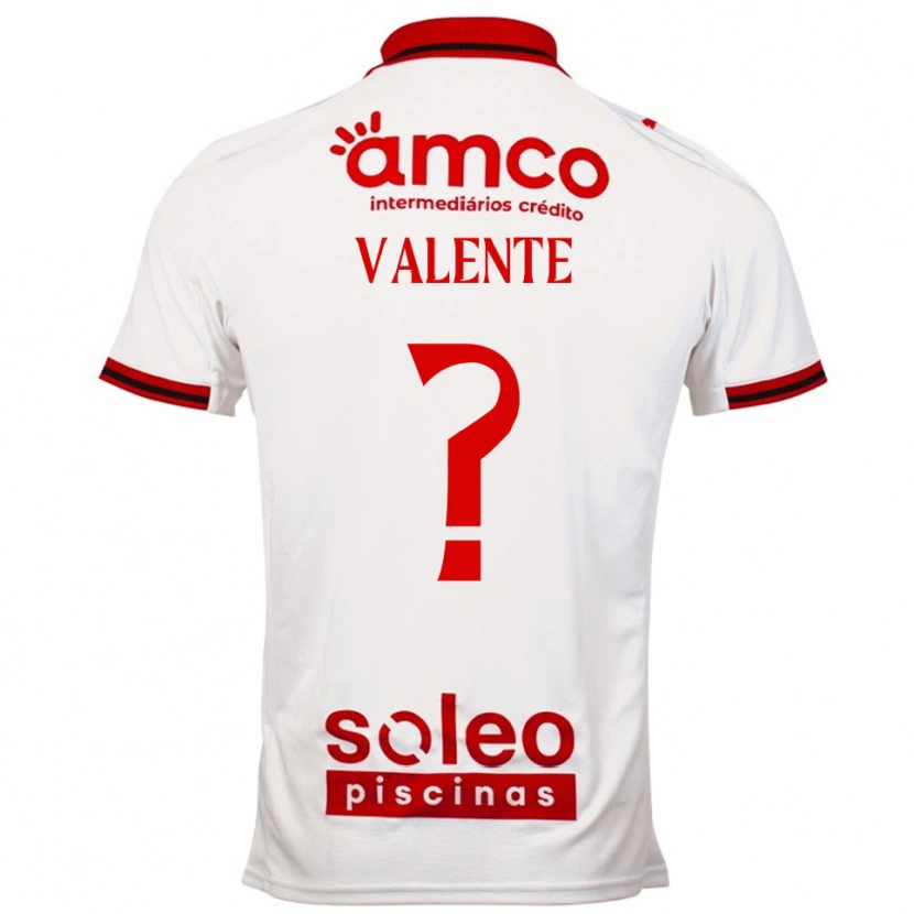 Danxen Niño Camiseta Rodrigo Valente #0 Blanco Rojo 2ª Equipación 2025/26 La Camisa