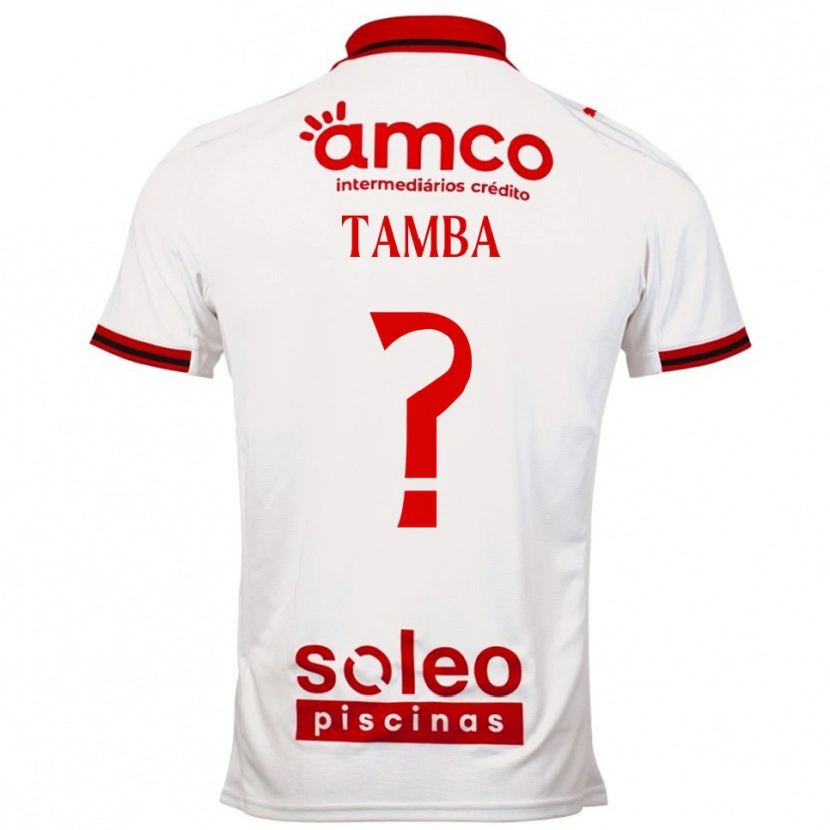 Danxen Niño Camiseta Fabrice Tamba #0 Blanco Rojo 2ª Equipación 2025/26 La Camisa