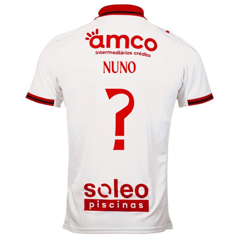 Danxen Niño Camiseta Nuno Teixeira #0 Blanco Rojo 2ª Equipación 2025/26 La Camisa