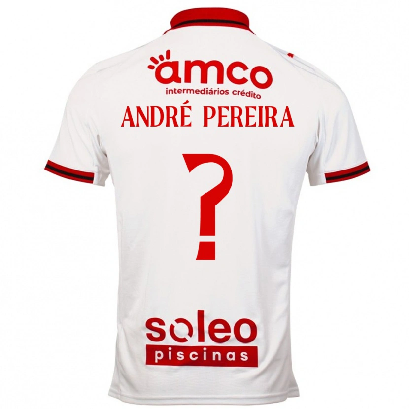 Danxen Niño Camiseta João André Pereira #0 Blanco Rojo 2ª Equipación 2025/26 La Camisa