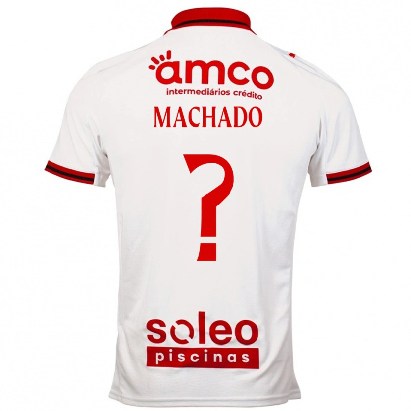 Danxen Niño Camiseta Afonso Machado #0 Blanco Rojo 2ª Equipación 2025/26 La Camisa