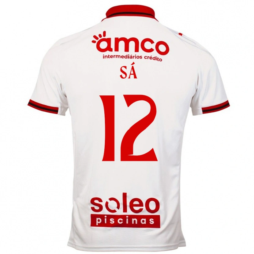 Danxen Niño Camiseta Tiago Sá #12 Blanco Rojo 2ª Equipación 2025/26 La Camisa