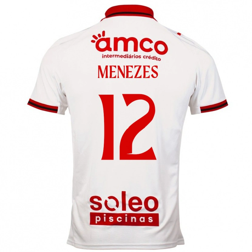 Danxen Niño Camiseta Gabriel Menezes #12 Blanco Rojo 2ª Equipación 2025/26 La Camisa