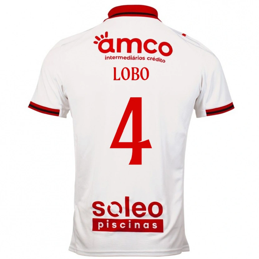 Danxen Niño Camiseta Diogo Lobo #4 Blanco Rojo 2ª Equipación 2025/26 La Camisa