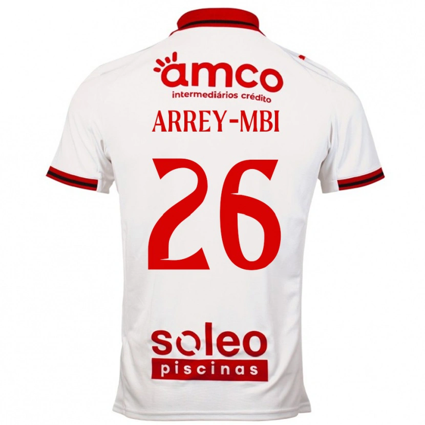 Danxen Niño Camiseta Bright Arrey-Mbi #26 Blanco Rojo 2ª Equipación 2025/26 La Camisa