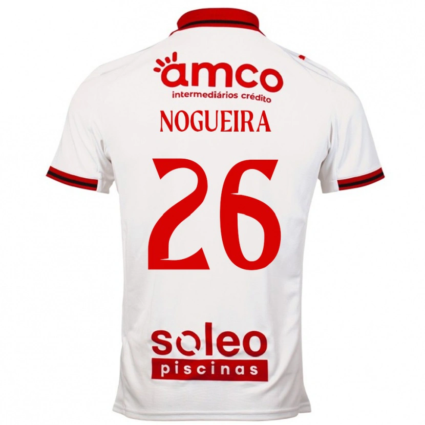 Danxen Niño Camiseta Ana Nogueira #26 Blanco Rojo 2ª Equipación 2025/26 La Camisa