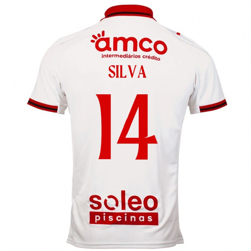 Danxen Niño Camiseta Dolores Silva #14 Blanco Rojo 2ª Equipación 2025/26 La Camisa