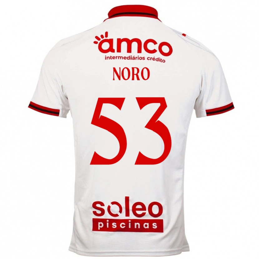 Danxen Niño Camiseta Jonatás Noro #53 Blanco Rojo 2ª Equipación 2025/26 La Camisa
