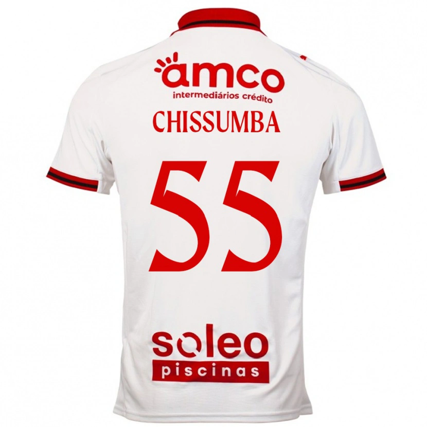 Danxen Niño Camiseta Chissumba #55 Blanco Rojo 2ª Equipación 2025/26 La Camisa