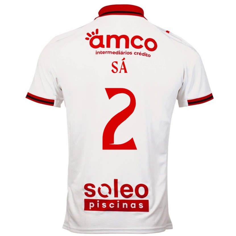 Danxen Niño Camiseta Henrique Sá #2 Blanco Rojo 2ª Equipación 2025/26 La Camisa
