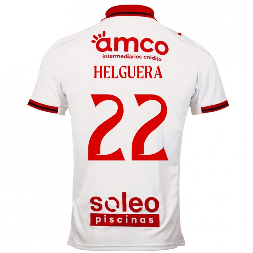 Danxen Niño Camiseta Thiago Helguera #22 Blanco Rojo 2ª Equipación 2025/26 La Camisa