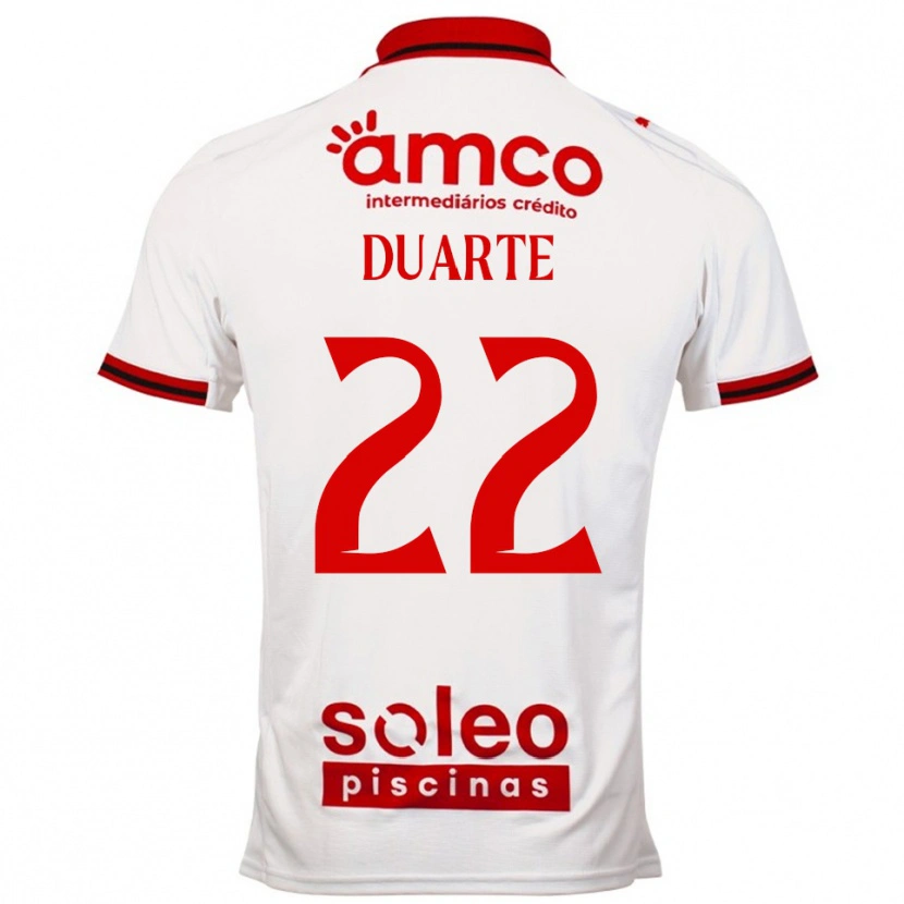Danxen Niño Camiseta Vânia Duarte #22 Blanco Rojo 2ª Equipación 2025/26 La Camisa