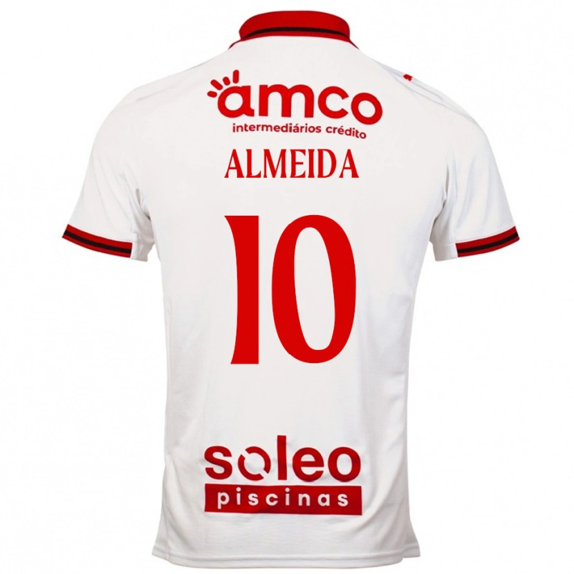 Danxen Niño Camiseta Vitória Almeida #10 Blanco Rojo 2ª Equipación 2025/26 La Camisa