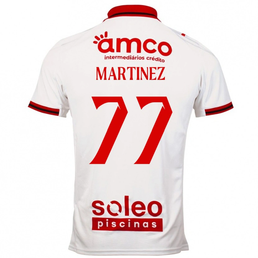 Danxen Niño Camiseta Gabri Martínez #77 Blanco Rojo 2ª Equipación 2025/26 La Camisa