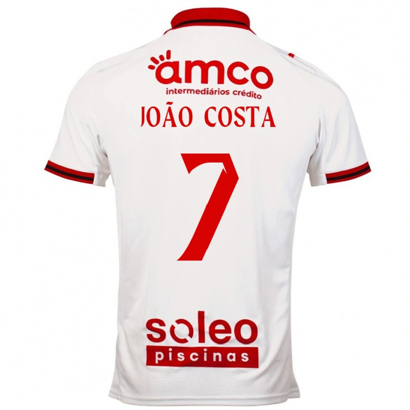 Danxen Niño Camiseta João Costa #7 Blanco Rojo 2ª Equipación 2025/26 La Camisa