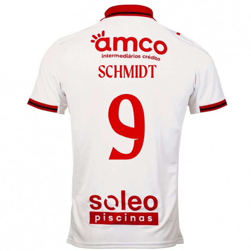 Danxen Niño Camiseta Malu Schmidt #9 Blanco Rojo 2ª Equipación 2025/26 La Camisa