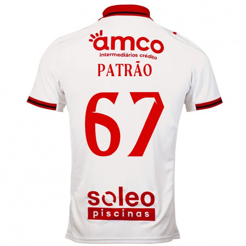 Danxen Niño Camiseta Afonso Patrão #67 Blanco Rojo 2ª Equipación 2025/26 La Camisa
