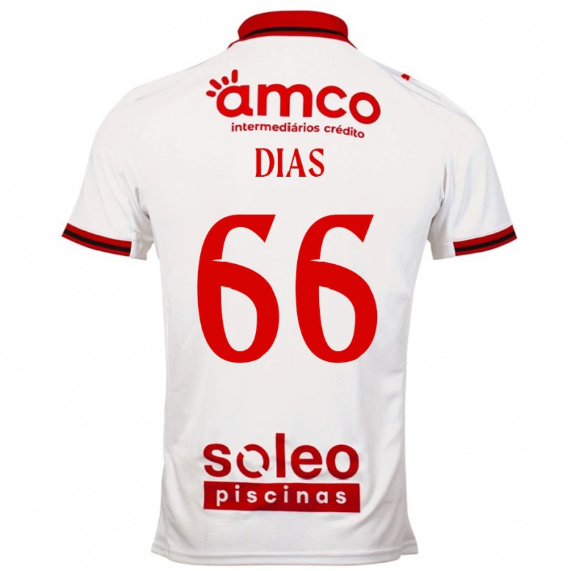 Danxen Niño Camiseta Gonçalo Dias #66 Blanco Rojo 2ª Equipación 2025/26 La Camisa