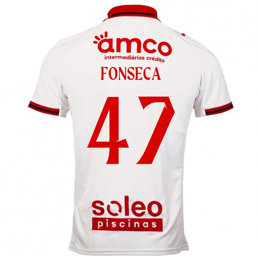 Danxen Niño Camiseta Diogo Fonseca #47 Blanco Rojo 2ª Equipación 2025/26 La Camisa