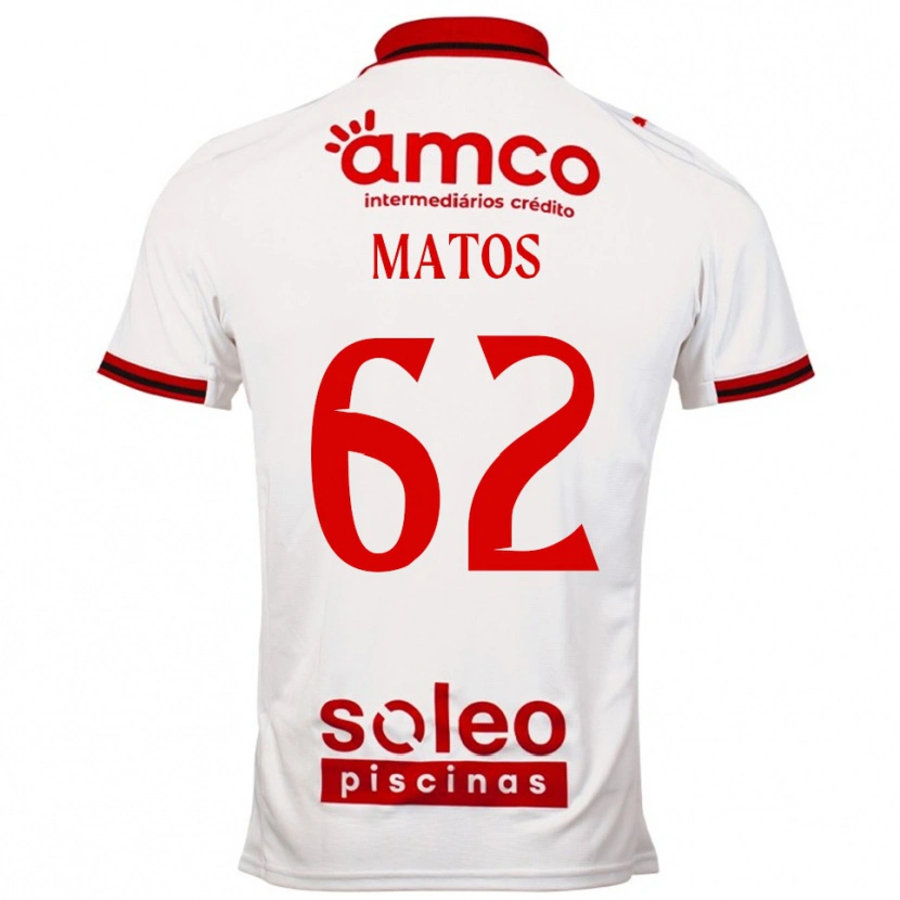 Danxen Niño Camiseta Nuno Matos #62 Blanco Rojo 2ª Equipación 2025/26 La Camisa