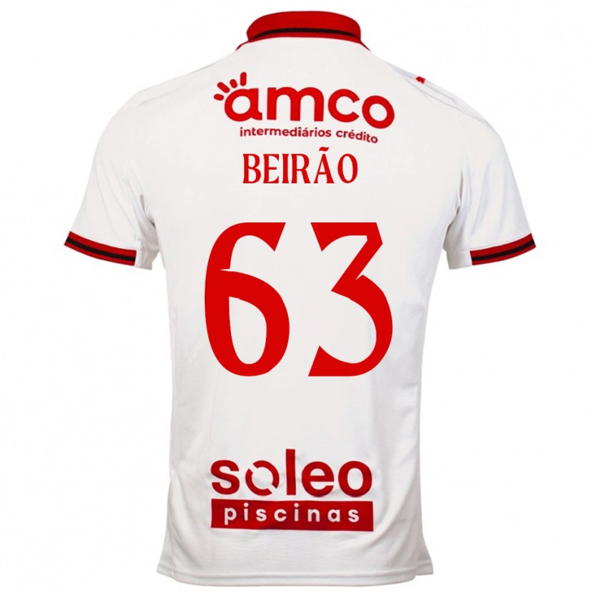 Danxen Niño Camiseta Rodrigo Beirão #63 Blanco Rojo 2ª Equipación 2025/26 La Camisa