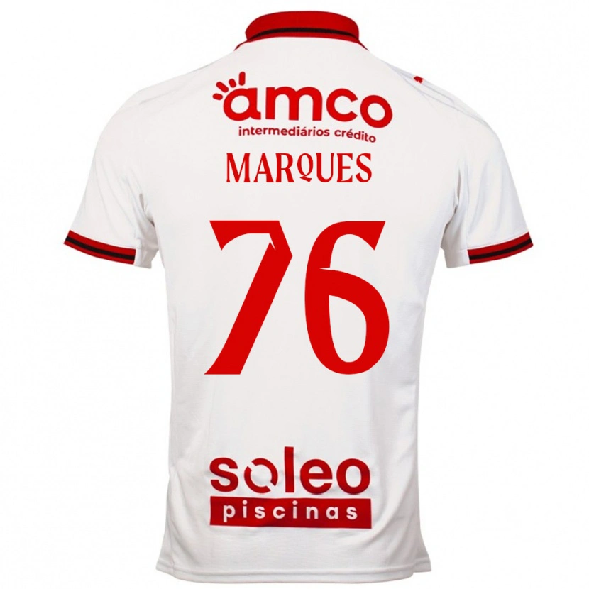 Danxen Niño Camiseta Tomás Marques #76 Blanco Rojo 2ª Equipación 2025/26 La Camisa