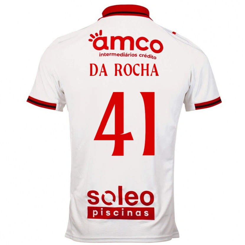 Danxen Niño Camiseta Yanis Da Rocha #41 Blanco Rojo 2ª Equipación 2025/26 La Camisa