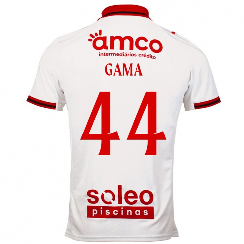 Danxen Niño Camiseta Dinis Gama #44 Blanco Rojo 2ª Equipación 2025/26 La Camisa