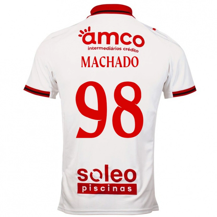 Danxen Niño Camiseta Gonçalo Machado #98 Blanco Rojo 2ª Equipación 2025/26 La Camisa
