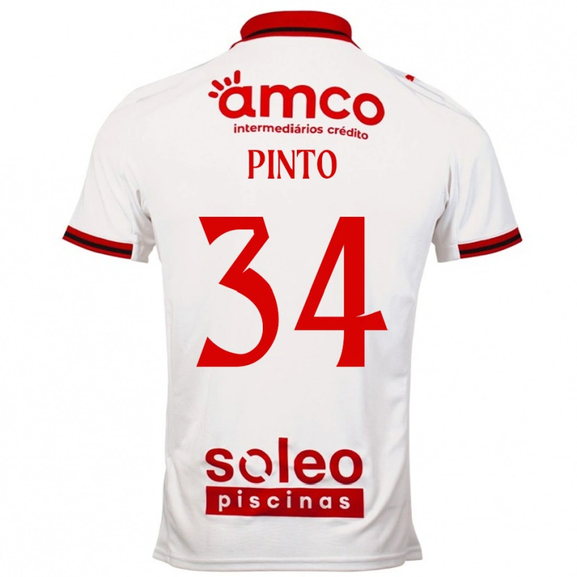 Danxen Niño Camiseta Ana Pinto #34 Blanco Rojo 2ª Equipación 2025/26 La Camisa