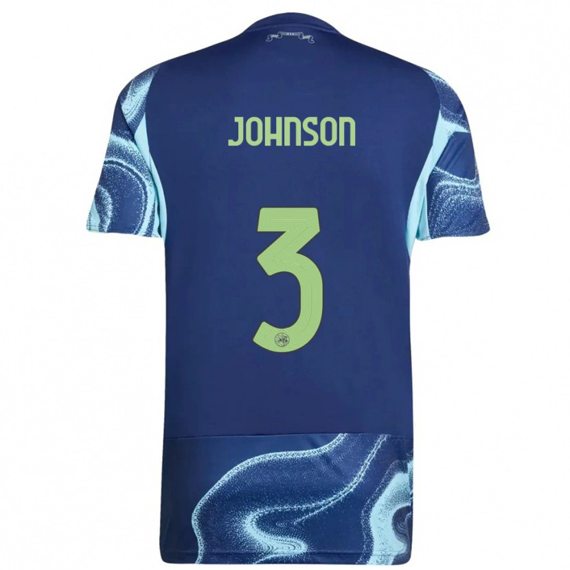 Danxen Niño Camiseta Jinairo Johnson #3 Marino Celeste 2ª Equipación 2025/26 La Camisa