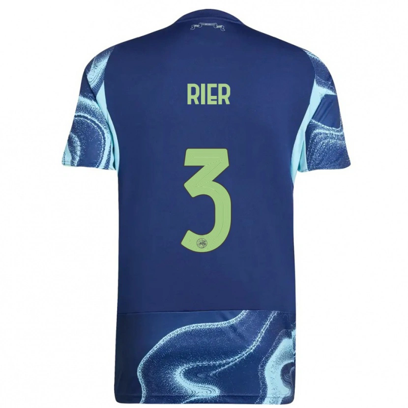 Danxen Niño Camiseta Thomas Rier #3 Marino Celeste 2ª Equipación 2025/26 La Camisa