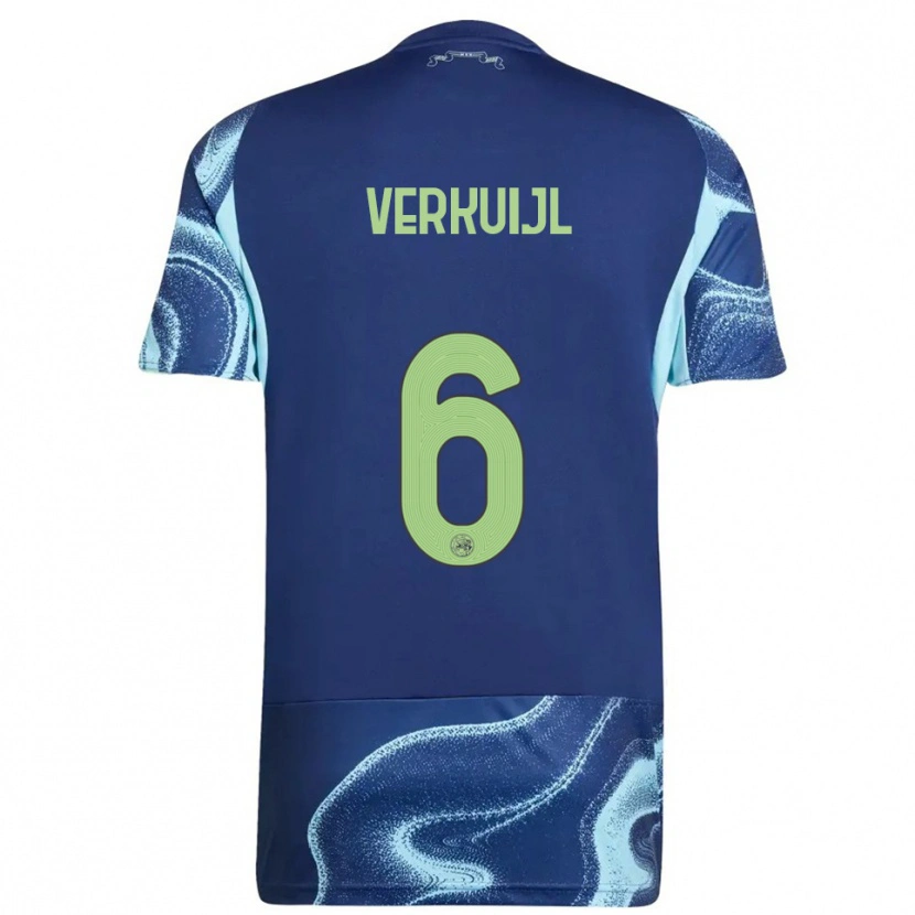Danxen Niño Camiseta Mark Verkuijl #6 Marino Celeste 2ª Equipación 2025/26 La Camisa