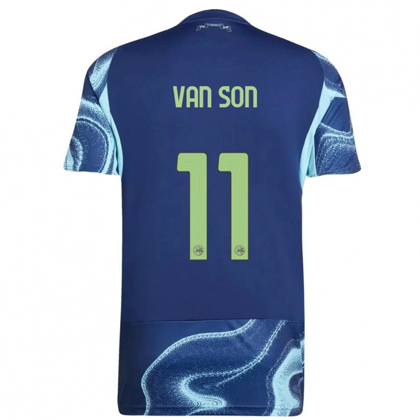 Danxen Niño Camiseta Daniël Van Son #11 Marino Celeste 2ª Equipación 2025/26 La Camisa
