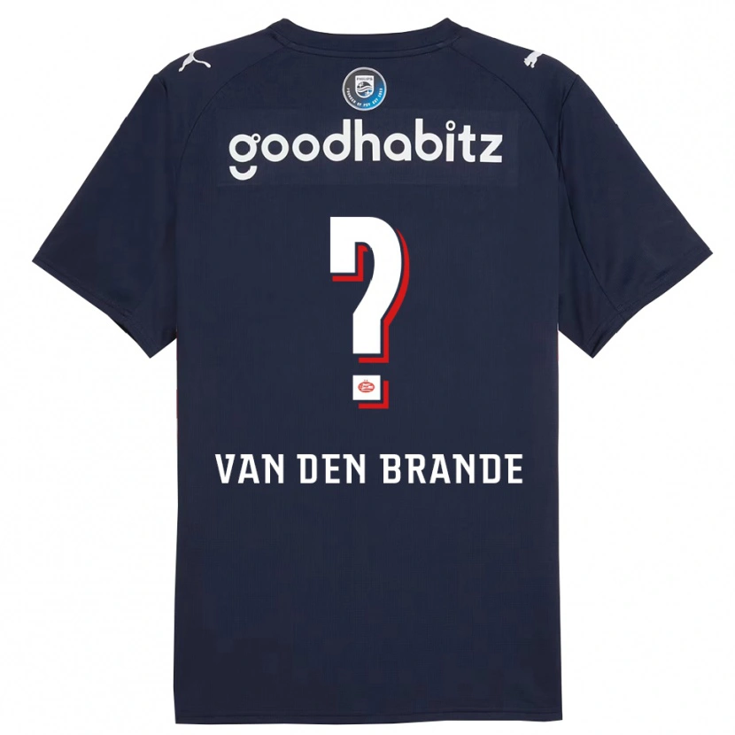 Danxen Niño Camiseta Daan Van Den Brande #0 Marino Blanco 2ª Equipación 2025/26 La Camisa