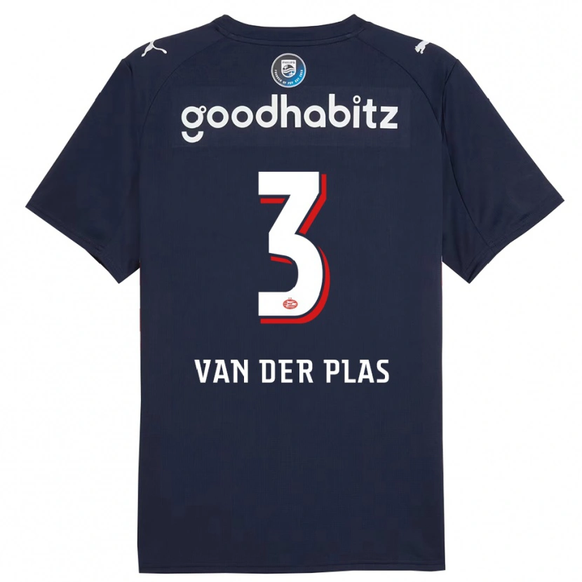 Danxen Niño Camiseta Sven Van Der Plas #3 Marino Blanco 2ª Equipación 2025/26 La Camisa