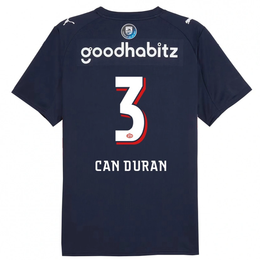 Danxen Niño Camiseta Emre Can Duran #3 Marino Blanco 2ª Equipación 2025/26 La Camisa