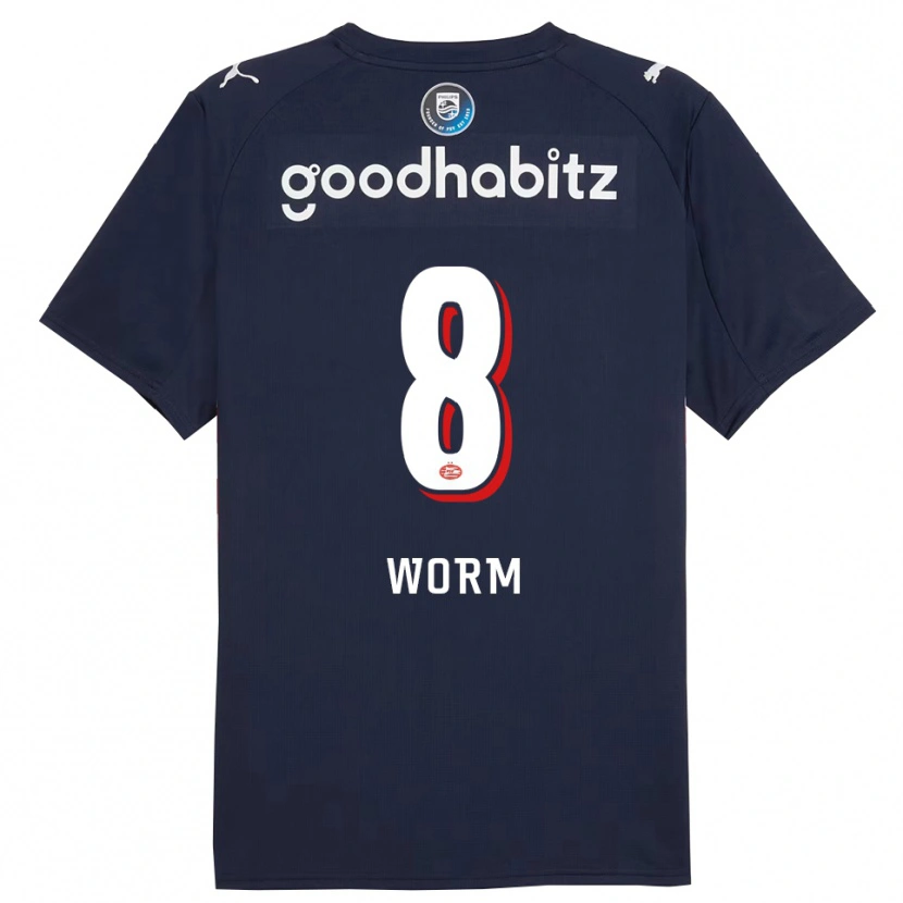 Danxen Niño Camiseta Siri Worm #8 Marino Blanco 2ª Equipación 2025/26 La Camisa