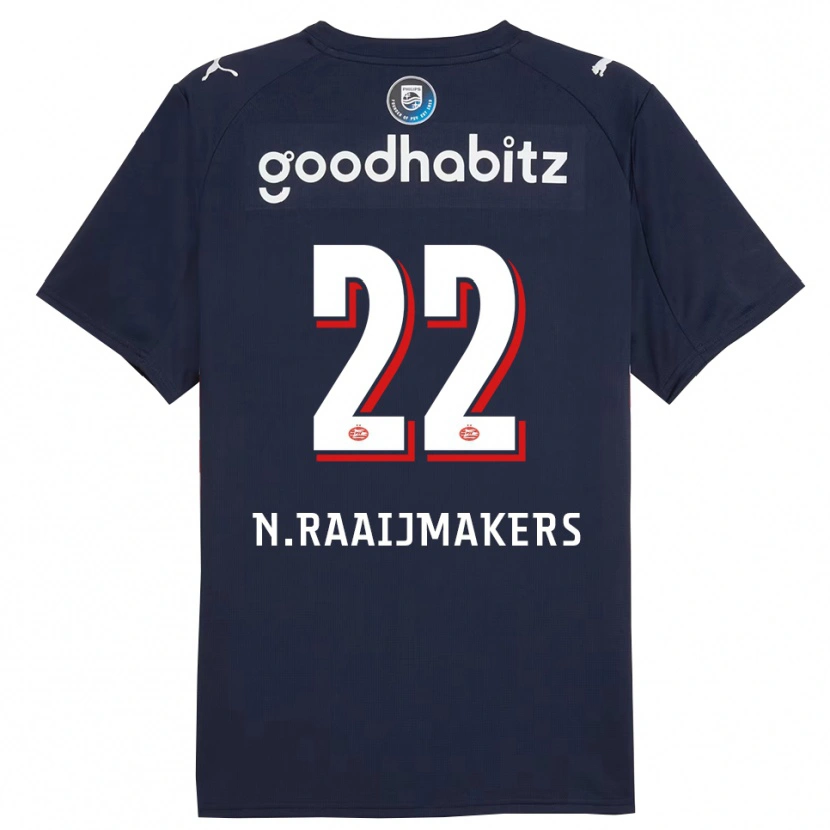Danxen Niño Camiseta Niels Raaijmakers #22 Marino Blanco 2ª Equipación 2025/26 La Camisa