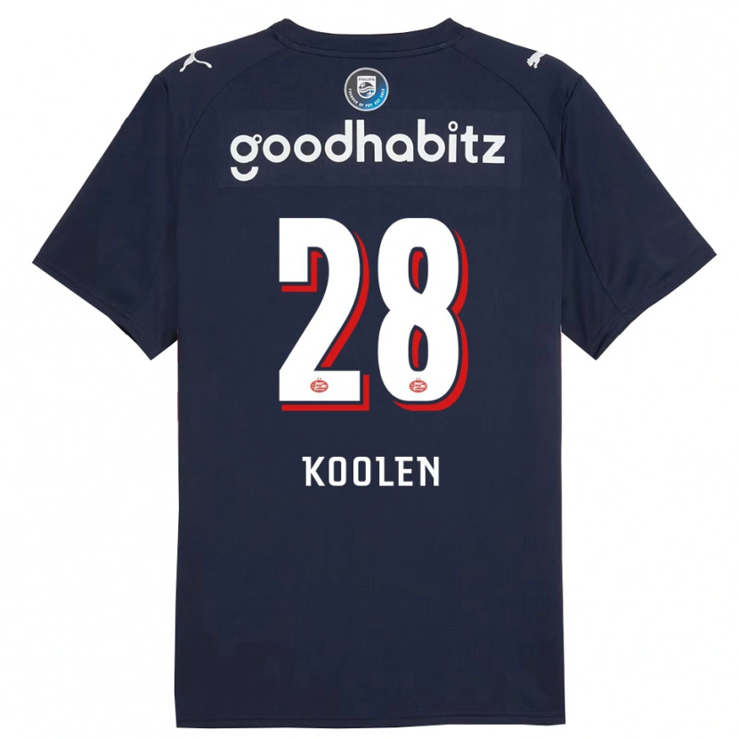 Danxen Niño Camiseta Lars Koolen #28 Marino Blanco 2ª Equipación 2025/26 La Camisa